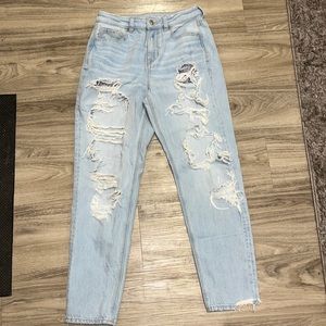 American Eagle High-Waisted Ripped Mom Jeans